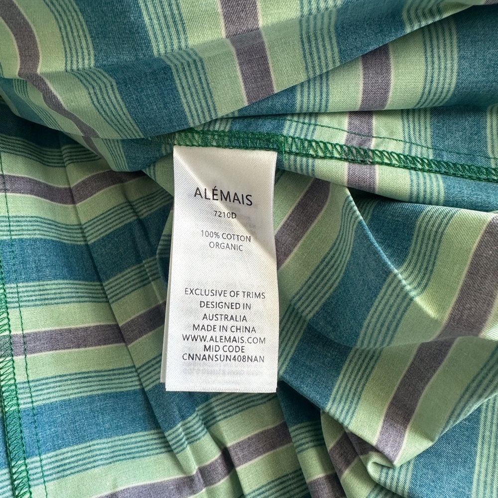 Alemais Margo Midi Green Striped Sleeveless Belted Dress - Picture 10 of 11